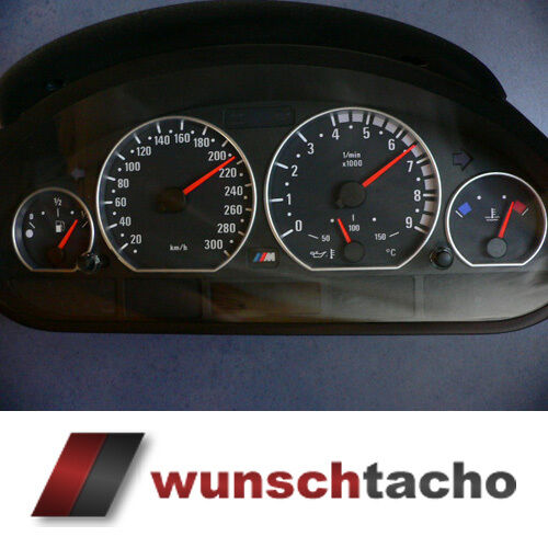 Tachoscheibe für Tacho BMW E46 Benziner M3 Scalierung 300 Kmh