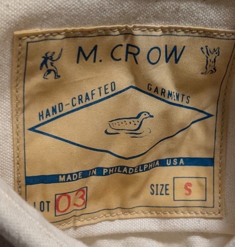M. CROW Company Hand Crafted Garments Men's Heavy Canvas Workshirt Overshirt - S - Picture 16 of 16