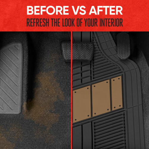 Juego de funda de asiento de cuero PU de 2 tonos con alfombrillas de goma de alta resistencia para automóvil camión SUV - Imagen 7 de 10