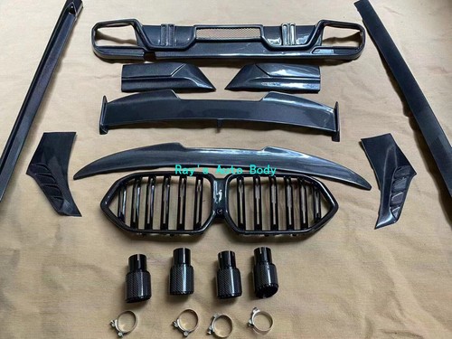 Fit For BMW X6M F96 Carbon Fiber Front Lip Rear Splitter Sideskirts Wing Grille - Picture 4 of 12