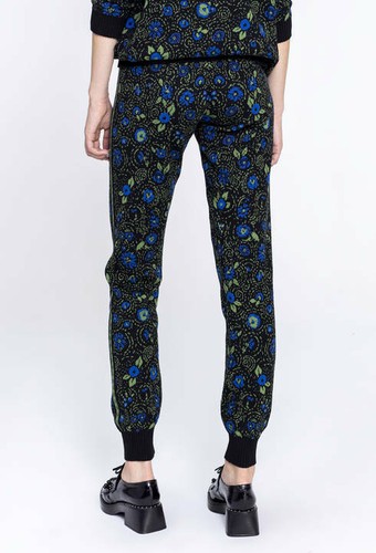 Ivko Pantalon Fleurs Noir Bleu 192571 - Bild 5 von 5