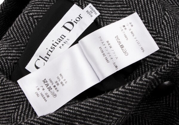Christian Dior Hooded Herringbone Wool Cloak Coat Size 36(K Christian Dior Hooded Herringbone Wool Cloak Coat Size 36(K