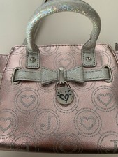 Justice Glitter Purse, Pink Silver with Bow and Lock, Excellent Condition