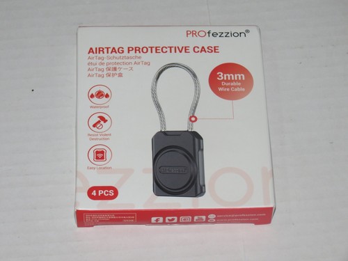 sh3 FOUR Secure AirTag Case Holders with Metal Wire Cable for Luggage Waterproof - Picture 3 of 3