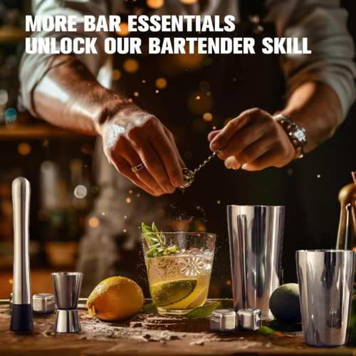 Cocktail Shaker Set, 23-Piece Boston Stainless Steel Bartender Kit with Acrylic - Picture 3 of 12