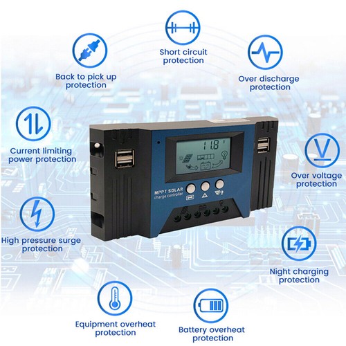 30A-100A MPPT Solar Laderegler 12V/24V Photovoltaik Laderegler Daul 4USB Regler - Bild 8 von 16