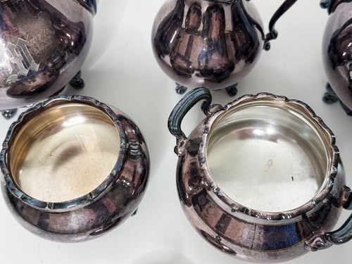 Französische Provinz Reed & Barton #7040 Silber Teller Tee Kaffee 5-teiliges Set "M" - Bild 7 von 14