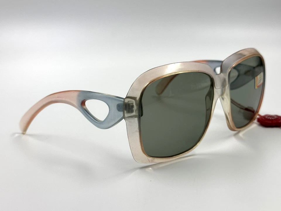 GAFAS DE SOL SAMCO VINTAGE GRAN TAMAÑO FIESTA AZUL MEDIADOS DE SIGLO AÑOS 50 NOS CON ETIQUETAS Foto 4 de 4