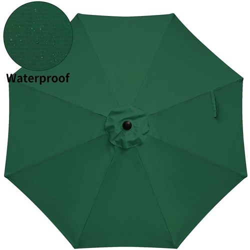 9ft Outdoor Market Table Patio Umbrella with Button Tilt,Crank and 8 Sturdy Ribs - Picture 4 of 8