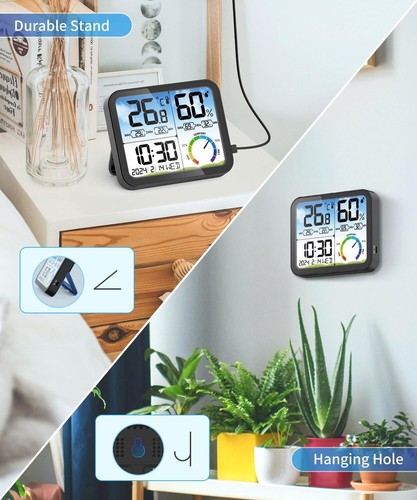 Vocoo Large Digital Temperature & Humidity Monitor Indoor Room Thermometer. 5.8" - Picture 9 of 9