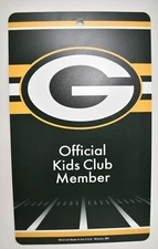 Green Bay Packers | Official Kids Club Member Plastic Sign 7.25" x 12" 