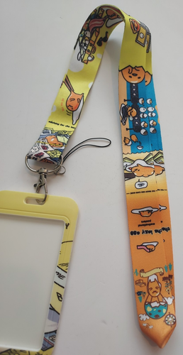 Gudetama Lazy Egg Neck Lanyard Strap I.D Holder Key Chain Bag Chain Mini Wallet - Picture 4 of 5