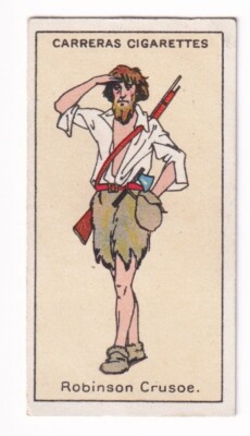 ROBINSON CRUSOE * DANIEL DEFOE * 1924 Famous Character Card