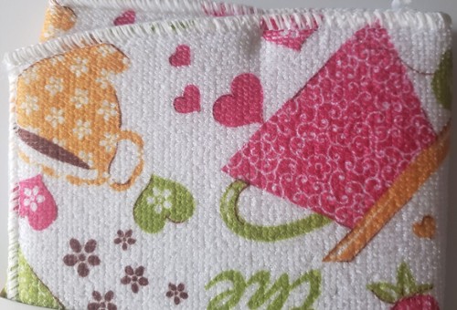 Kitchen Microfiber Dish Drying Mat(15"x20")COFFEE CUPS,BEANS,BERRIES &HEARTS,HPI - Picture 7 of 8