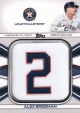 TOPPS 2022 BASEBALL SERIES 1 ALEX BREGMAN #JNM-AB JERSEY NUMBER MEDALLION RELIC