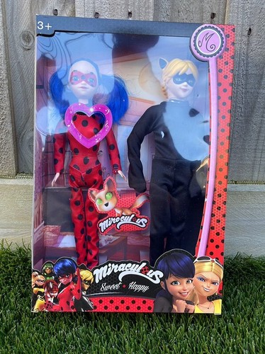 NEW 2pcs Miraculous Ladybug & Cat Noir Sweet Happy Action Figures Play Doll Toy - Picture 2 of 5