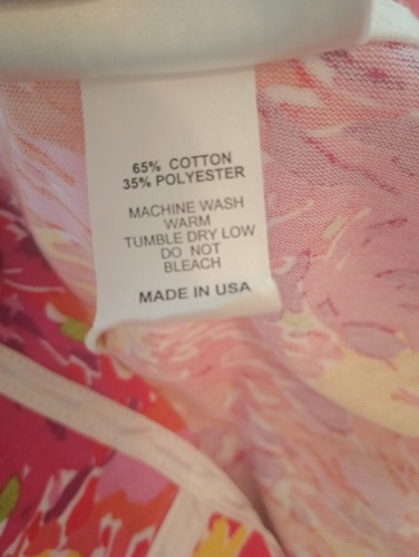 Vtg Moo Moo Style Duster Pink Floral Made In USA Short Sleeve Snap Button Sz L - Picture 12 of 12