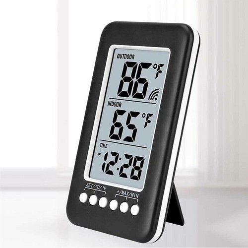 Digital Thermometer Clock Temperature Indoor/Outdoor Wireless Transmitter Meter - Picture 6 of 16