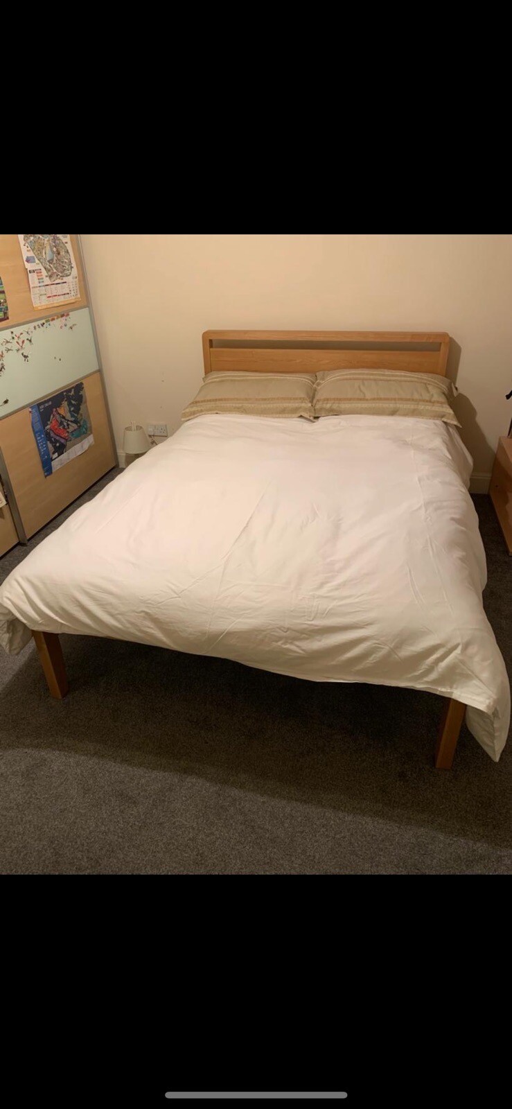 Double Wooden Bed Frame by Bensons Great Condition eBay