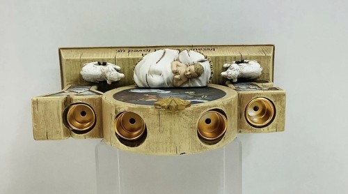 9" Advent Candle Holder ~ Advent Wreath ~ Baby Jesus and Barn Animals - Picture 3 of 4
