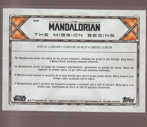 TARJETAS COLECCIONABLES STAR WARS THE MANDALORIAN - JUEGO BASE - TÚ ELIGES - P&P GRATIS REINO UNIDO - Imagen 68 de 190