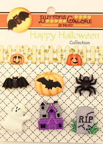 Buttons Galore Happy Halloween Buttons-Set of 6 Cards - Picture 6 of 7