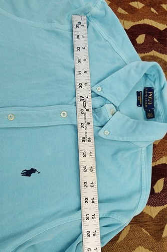 Camicia uomo Ralph Lauren peso piuma maglia bottoni taglia uomo blu logo pony - Foto 4 di 10