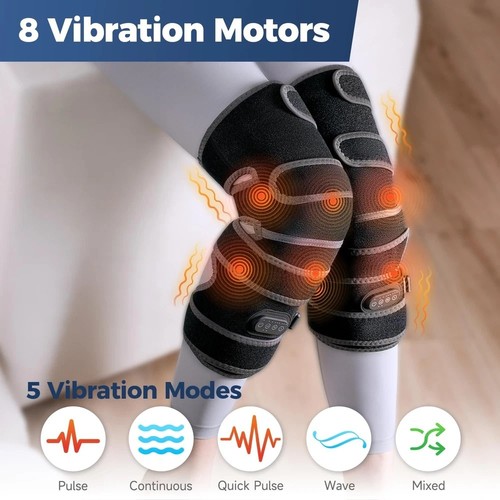 Heat Knee Massager Extra-Large Knee Pad with Four Motor Vibration Massage, knee - Picture 3 of 6
