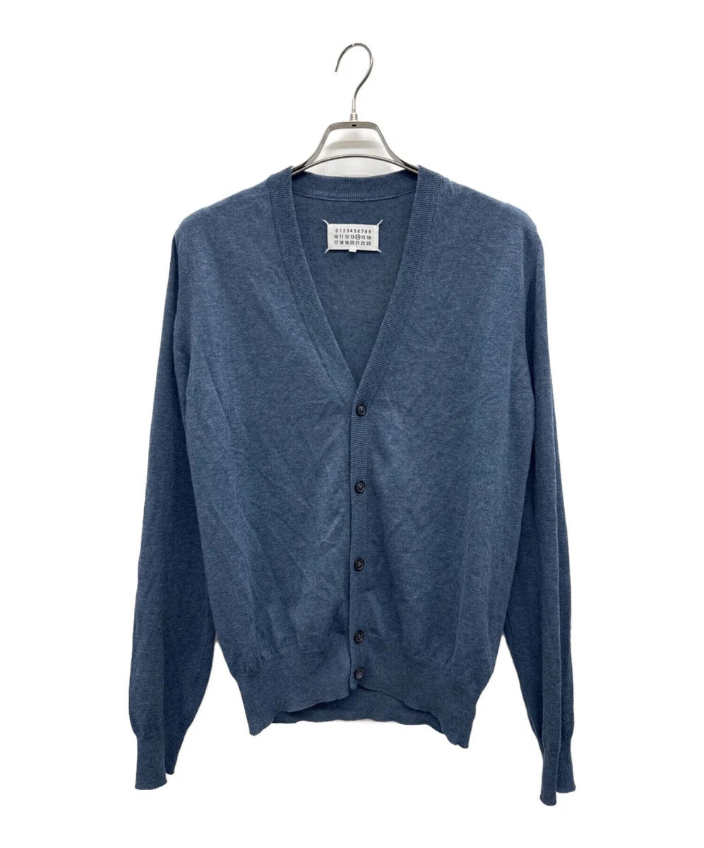 Maison Martin Margiela - Cardigan ⑭ Navy Maison Martin Margiela 14 Switching Wool Cotton Knit Cardigan Navy