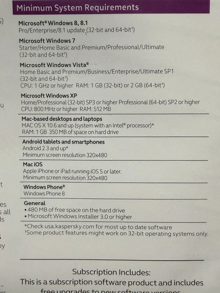 Kaspers Internet Security Premium Protection 3 Devices 2014 Sealed MAC iOS & - Image 3 of 4