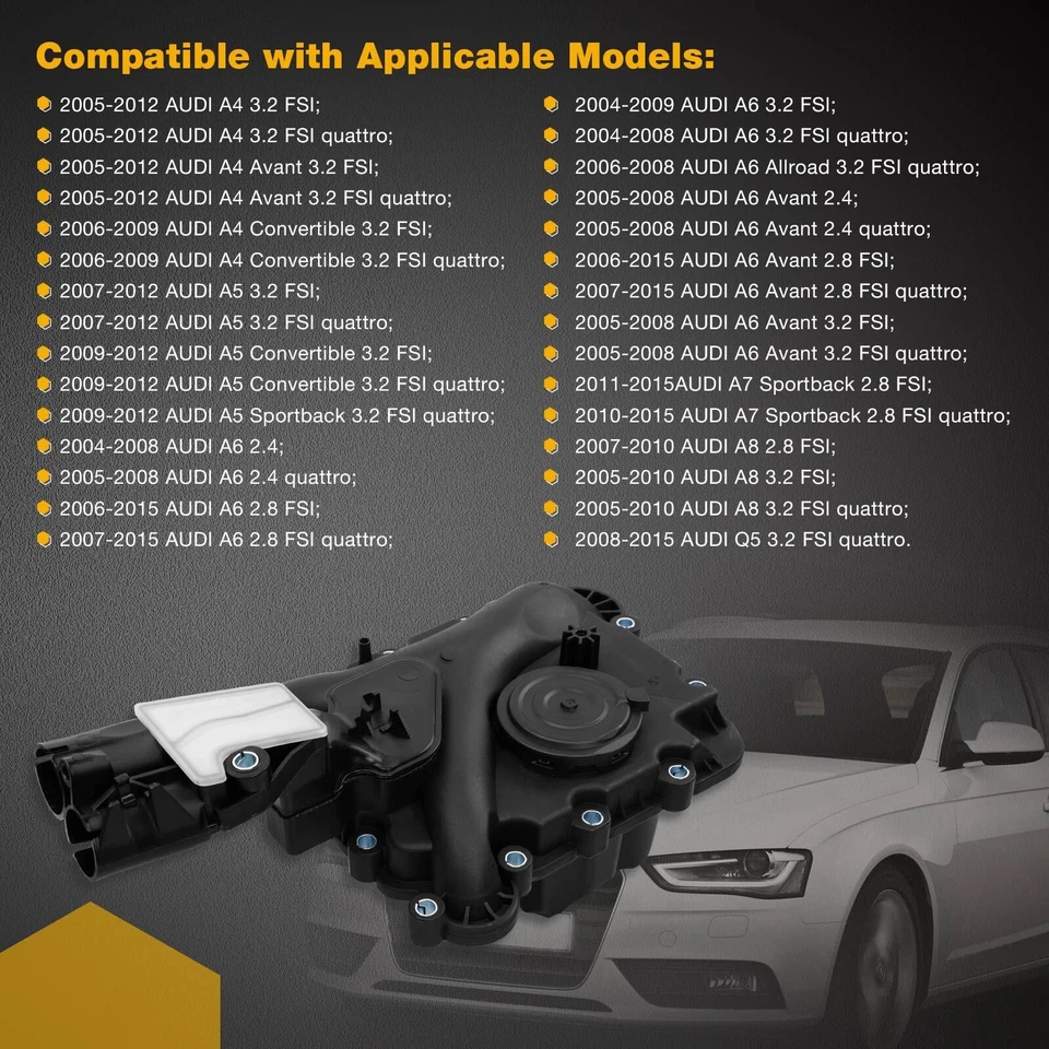PCV Engine Crankcase Vent Valve Oil Separator For 05-15 Audi A4 A5 A6 A7 A8 Q5 - Imagem 3 de 4