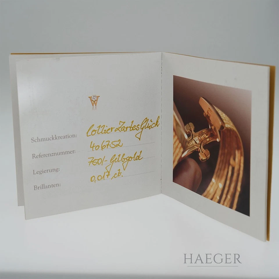 Wellendorff Zartes Glück Collier 40 cm Gelbgold 750/ 18 Karat mit Zertifikat - Bild 4 von 4