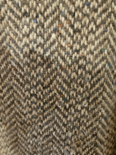 70er 80er Pendelton durchgehender Wollmantel Damen 46 18 XL Fischgrät grau kariert - Bild 3 von 8