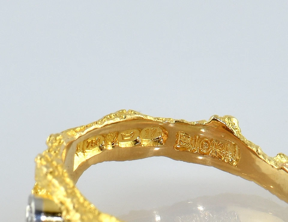 Lapponia Diamant Ring 750/000 18 K Gelbgold 1 Brillant 0,02 ct - Bild 4 von 4