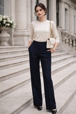 Theory Twill Pants Black Sz 6 Women  s Quiet Luxury Classic Old Money