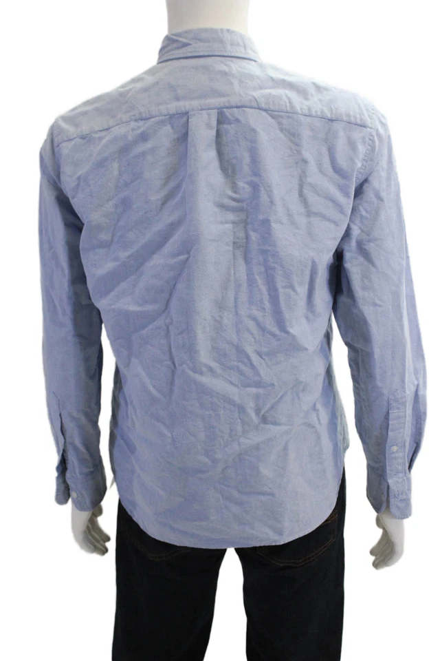 J Crew Mens Button-Down Dress Shirt Light Blue Cotton Long Sleeve Size L - Image 3 of 4