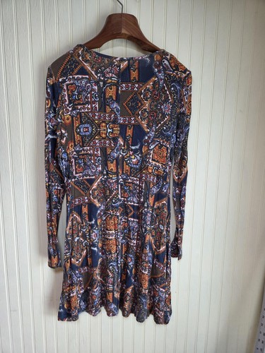 Adam Levine Tunic Top Womens Large Paisley Boho Long Sleeve Retro Print Shirt - Picture 4 of 6