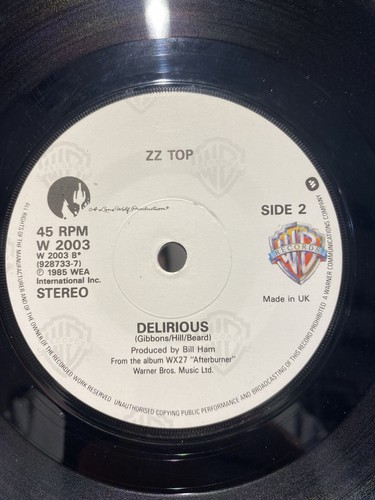 ZZ Top - Rough Boy (Edit) / Delirious - 7" Vinyl Single 1986 Warner Bros WB 2003 - Picture 4 of 4