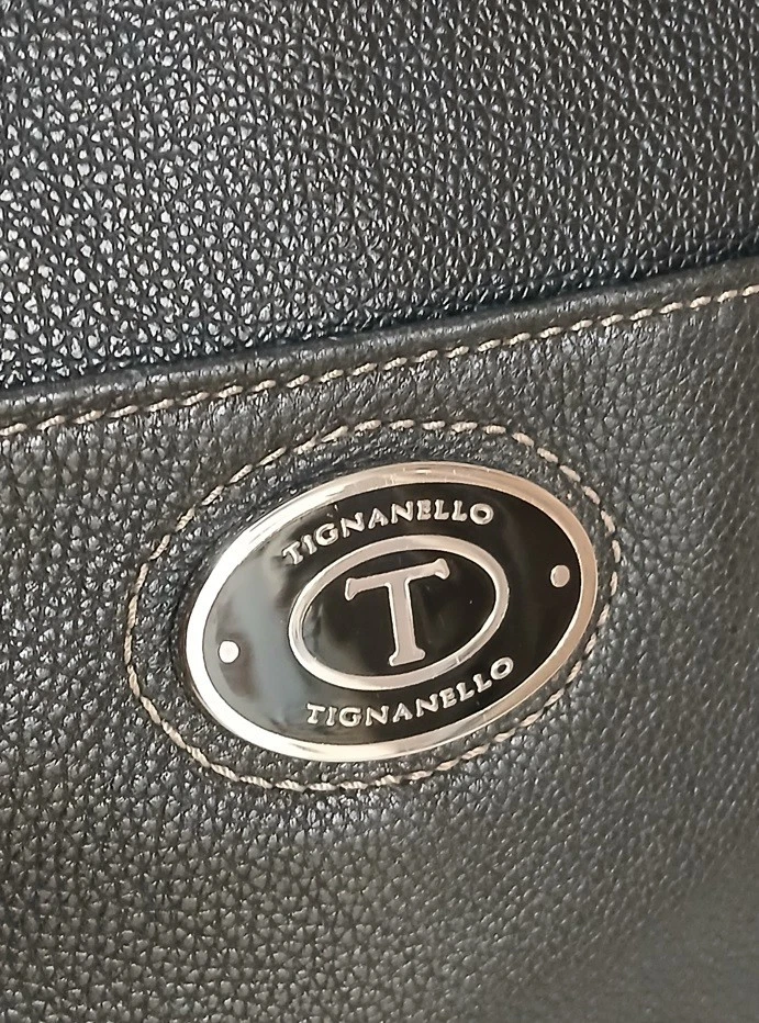 Tignanello Tri-Color Genuine Leather Satchel Shoulder Bag Purse Multi Pockets - Image 2 of 4