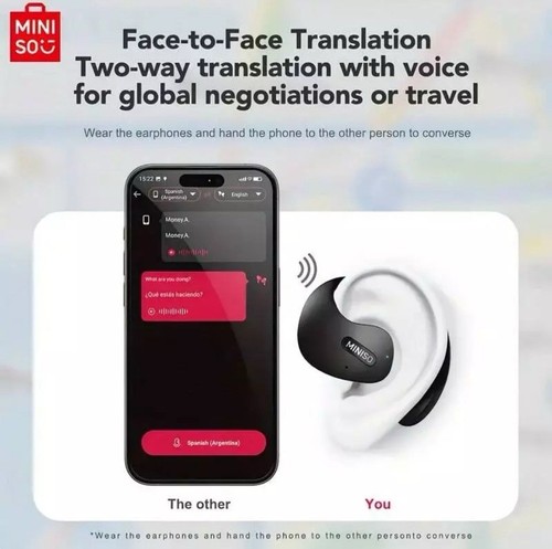 Miniso MINISO X15 Pro AI Auricolari Wireless 5.4 OWS Cuffie Sportive Impermeabili - Foto 6 di 7