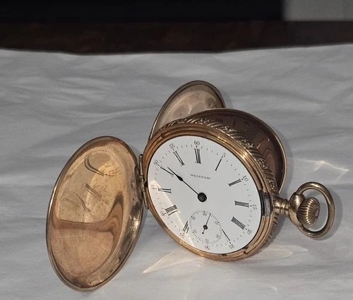 Waltham Antique Pocket Watch 10 Yr Foldout Case 12513995 Sz 16  17 J Part/Repair