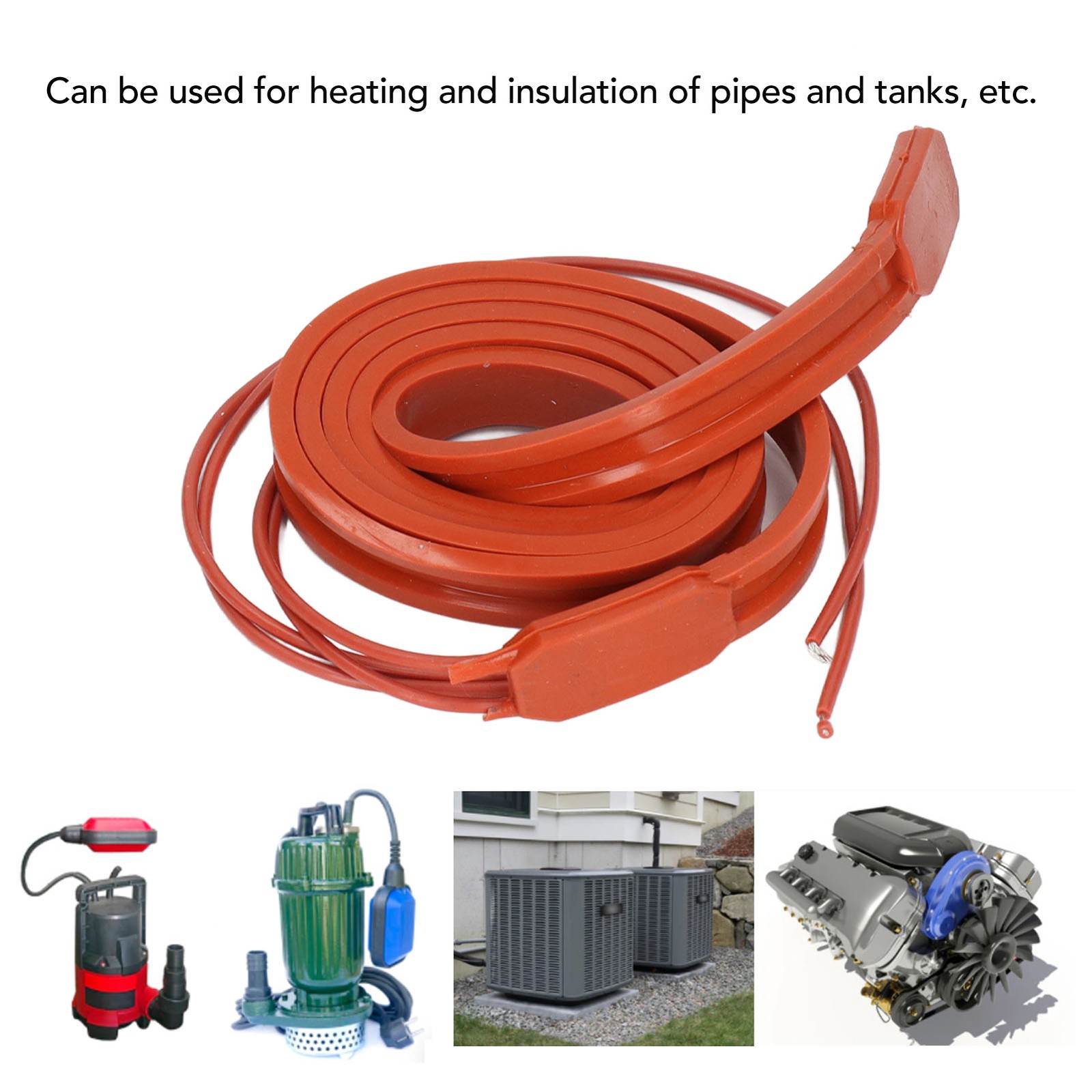 75W Silicone Heating Band Waterproof Insulated Heat Tape Silicone Heater Belt☜