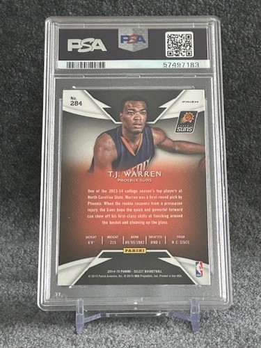 2014 Panini Select T.J. WARREN RC Rookie #284 Blue/Silver Prizm PSA 10 - Picture 2 of 2