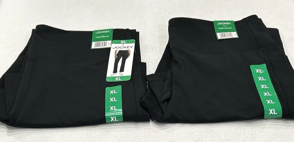 Jockey Women’s Studio Flare Pants, Black Salt, Size XL - Image 2 of 4