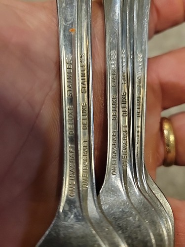 Set Of 7 Oneida Oneidacraft Deluxe DEBONAIR Stainless Dinner Forks 7 1/2" - Picture 7 of 10