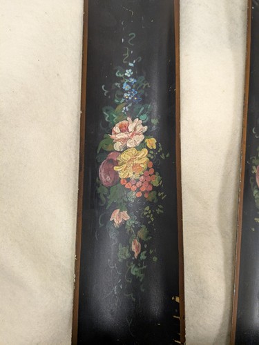 Antiguo par de apliques de pared de velas Toleware pintados a mano 14" - Imagen 6 de 7