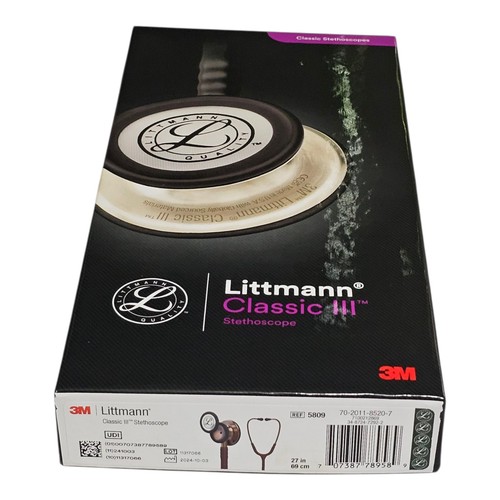 Estetoscopio de monitoreo 3M Littmann Classic III azul marino 5622 ligeramente usado - Imagen 9 de 10
