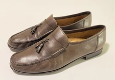 Santoni Gray Tassel Loafers Moc Toe Men's Shoes Size 13D Made In Italy