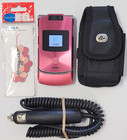 Motorola Razr V3xx - Pink and Silver ( At&T ) Flip Cell Phone - Super Rare Color