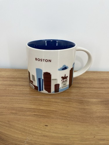 Boston Starbucks You Are Here Kaffeebecher 2016 blau Marathon Harbor Skyline 14oz - Bild 4 von 9